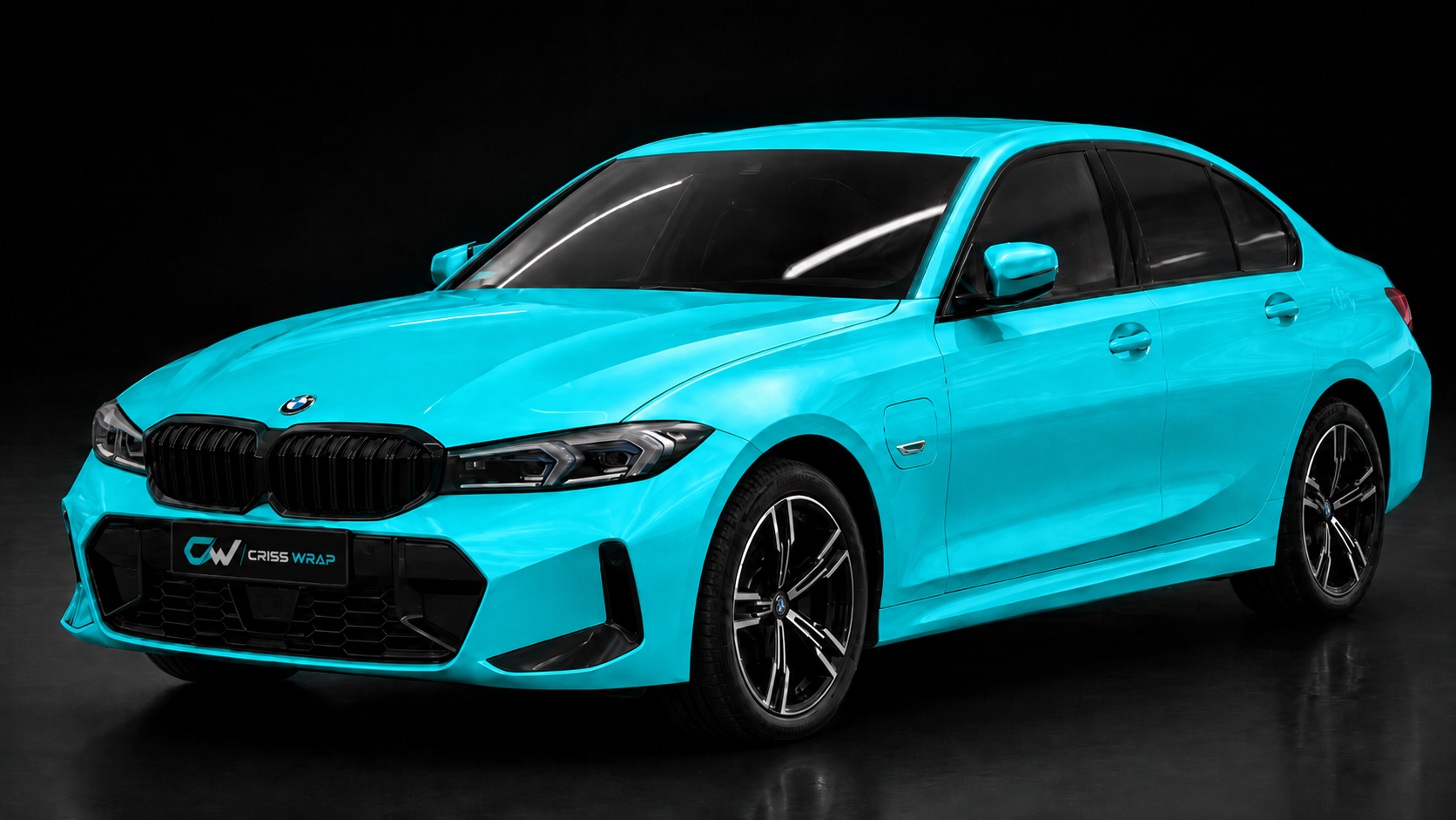 BMW Seria 3 colantare cyan gloss — Criss Wrap Bragadiru
